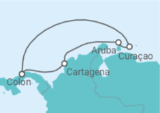 Reiseroute der Kreuzfahrt  Kolumbien, Aruba, Curaçao - Royal Caribbean