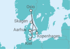 Reiseroute der Kreuzfahrt  Skandinavische Highlights ab Kiel - AIDA