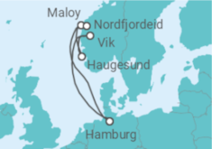 Reiseroute der Kreuzfahrt  Norwegen Alles Inklusive - Costa Kreuzfahrten