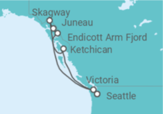 Reiseroute der Kreuzfahrt  Inside Passage (Roundtrip Seattle) - Princess Cruises