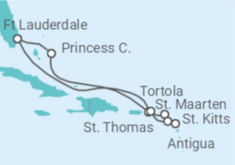 Reiseroute der Kreuzfahrt  Southern Caribbean with Tortola - Princess Cruises