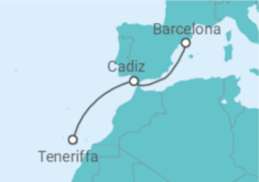 Reiseroute der Kreuzfahrt  Spanien - Costa Kreuzfahrten