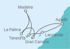 Reiseroute der Kreuzfahrt  Kanaren - Costa Kreuzfahrten