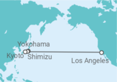 Reiseroute der Kreuzfahrt  Von Japan nach Los Angeles - Royal Caribbean