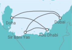 Reiseroute der Kreuzfahrt  Vereinigte Arabische Emirate, Katar - MSC Cruises