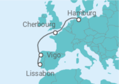 Reiseroute der Kreuzfahrt  Frankreich, Spanien - Costa Kreuzfahrten