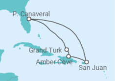 Reiseroute der Kreuzfahrt  Eastern Caribbean with Puerto  Rico - Princess Cruises