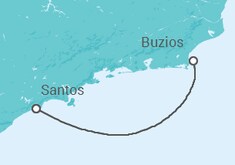 Reiseroute der Kreuzfahrt  Brasilien - MSC Cruises