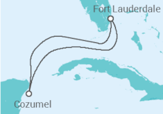 Reiseroute der Kreuzfahrt  Caribbean Getaway With Cozumel - Princess Cruises