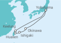 Reiseroute der Kreuzfahrt  Southern Islands - Princess Cruises