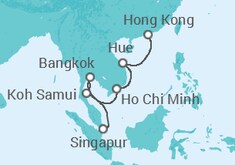 Reiseroute der Kreuzfahrt  Vietnam, Thailand, Singapur - Azamara