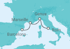 Reiseroute der Kreuzfahrt  Frankreich, Italien - MSC Cruises