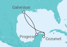 Reiseroute der Kreuzfahrt  WESTERN CARIBBEAN - Carnival Cruise Line