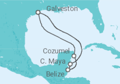 Reiseroute der Kreuzfahrt  WESTERN CARIBBEAN - Carnival Cruise Line