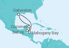 Reiseroute der Kreuzfahrt  WESTERN CARIBBEAN - Carnival Cruise Line