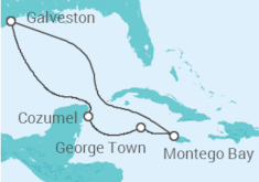 Reiseroute der Kreuzfahrt  Western Caribbean - Carnival Cruise Line