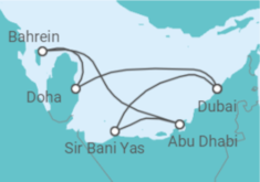 Reiseroute der Kreuzfahrt  Katar, Vereinigte Arabische Emirate - MSC Cruises