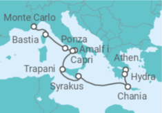 Reiseroute der Kreuzfahrt  Inselträume im Mittelmeer - Hapag-Lloyd Cruises