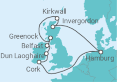 Reiseroute der Kreuzfahrt  Irland, Vereinigtes Königreich Alles Inklusive - MSC Cruises