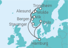 Reiseroute der Kreuzfahrt  Norwegen Alles Inklusive - MSC Cruises