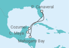 Reiseroute der Kreuzfahrt  WESTERN CARIBBEAN - Carnival Cruise Line