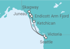 Reiseroute der Kreuzfahrt  Alaska - Celebrity Cruises