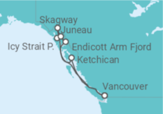 Reiseroute der Kreuzfahrt  Alaska - Celebrity Cruises