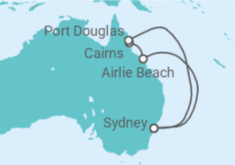 Reiseroute der Kreuzfahrt  Australien - Celebrity Cruises