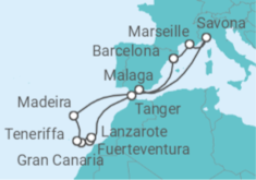 Reiseroute der Kreuzfahrt  Kanaren - Costa Kreuzfahrten