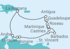 Reiseroute der Kreuzfahrt  Karibische Inseln ab Dominikanische Republik - AIDA