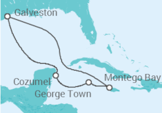 Reiseroute der Kreuzfahrt  WESTERN CARIBBEAN - Carnival Cruise Line