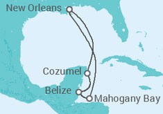 Reiseroute der Kreuzfahrt  WESTERN CARIBBEAN - Carnival Cruise Line