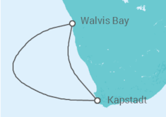 Reiseroute der Kreuzfahrt  Namibia - MSC Cruises