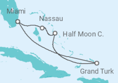 Reiseroute der Kreuzfahrt  EASTERN CARIBBEAN - Carnival Cruise Line