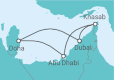 Reiseroute der Kreuzfahrt  7 Nächte - Zauber des Orients - ab/bis Dubai - Mein Schiff