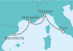 Reiseroute der Kreuzfahrt  Italien, Frankreich - Costa Kreuzfahrten