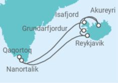 Reiseroute der Kreuzfahrt  Island - Oceania Cruises