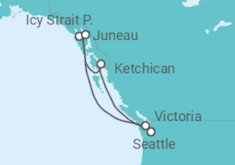 Reiseroute der Kreuzfahrt  Alaska - Royal Caribbean
