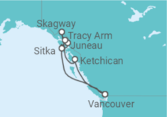 Reiseroute der Kreuzfahrt  Alaska - Royal Caribbean