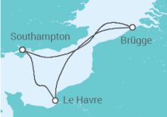 Reiseroute der Kreuzfahrt  BELGIUM AND FRANCE - PO Cruises