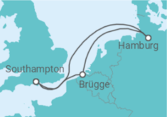 Reiseroute der Kreuzfahrt  BELGIUM AND GERMANY - PO Cruises