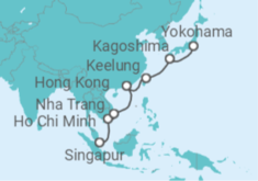 Reiseroute der Kreuzfahrt  Vietnam, China, Taiwan, Japan - Celebrity Cruises