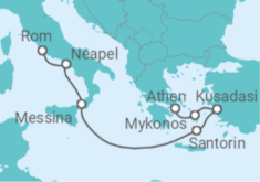 Reiseroute der Kreuzfahrt  Italien, Griechenland, Türkei - Royal Caribbean