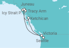 Reiseroute der Kreuzfahrt  Alaska - MSC Cruises