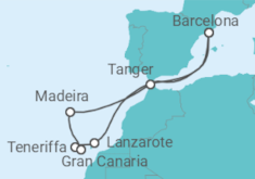 Reiseroute der Kreuzfahrt  Kanarische Inseln ab Barcelona - Celebrity Cruises