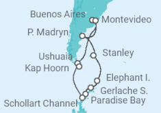 Reiseroute der Kreuzfahrt  Argentinien, Uruguay - Celebrity Cruises