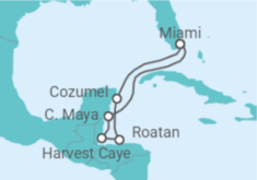 Reiseroute der Kreuzfahrt  Mexiko, Honduras - Oceania Cruises