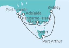 Reiseroute der Kreuzfahrt  Southern Australia Explorer - Princess Cruises