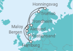 Reiseroute der Kreuzfahrt  Norwegen - MSC Cruises