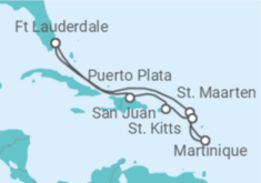 Reiseroute der Kreuzfahrt  Sint Maarten, Martinique, Puerto Rico - Royal Caribbean